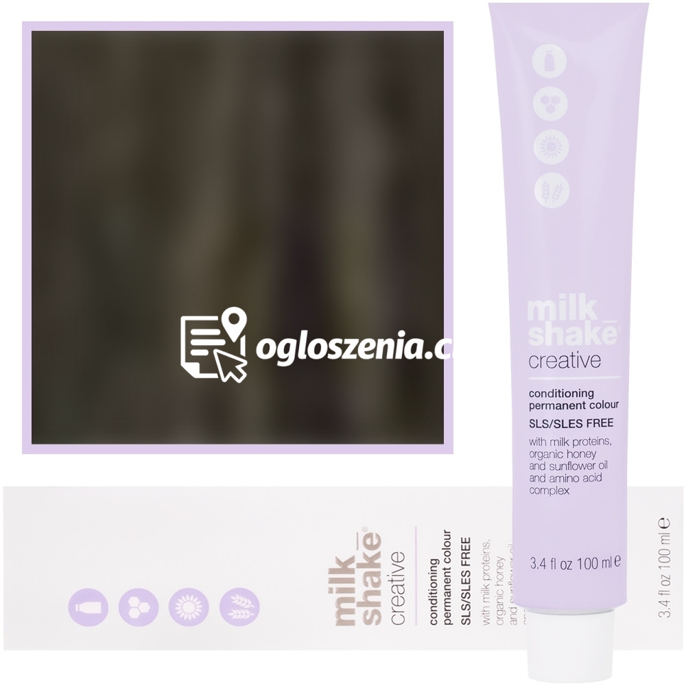 Zdjęcie produktu Milk Shake Creative - farba do wlosów, pelna paleta kolorów, 100ml 6,1 | 6A || Ciemny Popielaty Blond