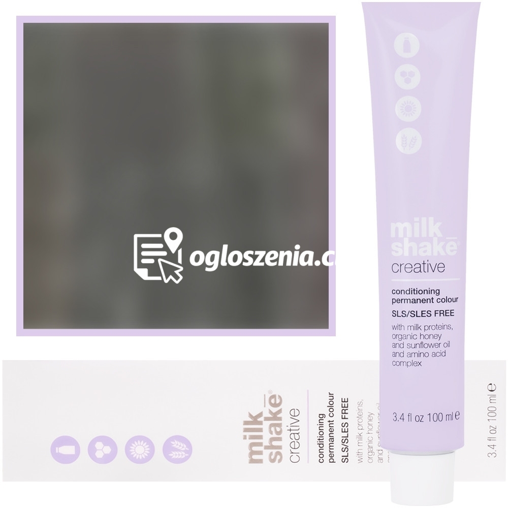 Zdjęcie produktu Milk Shake Creative - farba do wlosów, pelna paleta kolorów, 100ml 12,11 | 12AA || Intensywny Popielaty