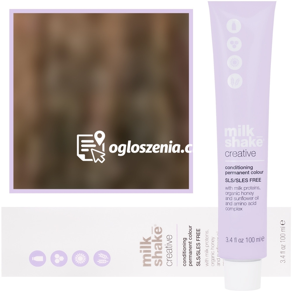 Zdjęcie produktu Milk Shake Creative - farba do wlosów, pelna paleta kolorów, 100ml 7,13 | 7AG || Sredni Popielaty Zloty