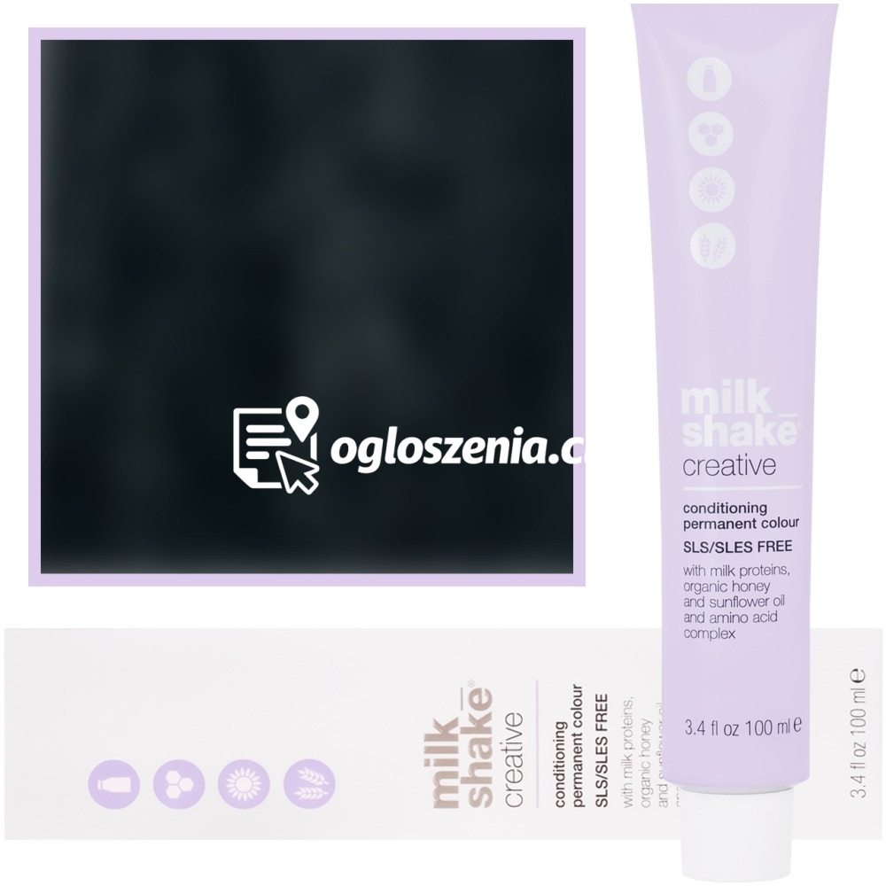 Zdjęcie produktu Milk Shake Creative - farba do wlosów, pelna paleta kolorów, 100ml 1 | 1N || Czarny