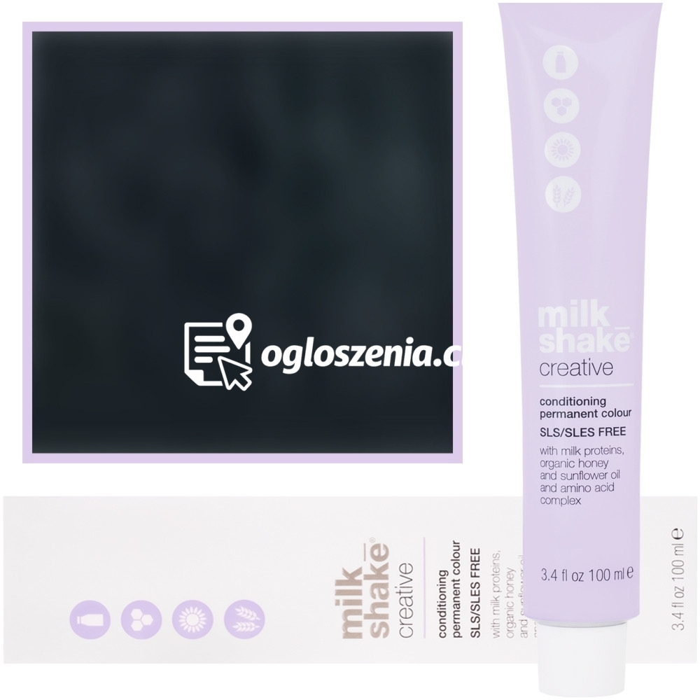 Zdjęcie produktu Milk Shake Creative - farba do wlosów, pelna paleta kolorów, 100ml 1,0 | 1NN || Intensywny Czarny