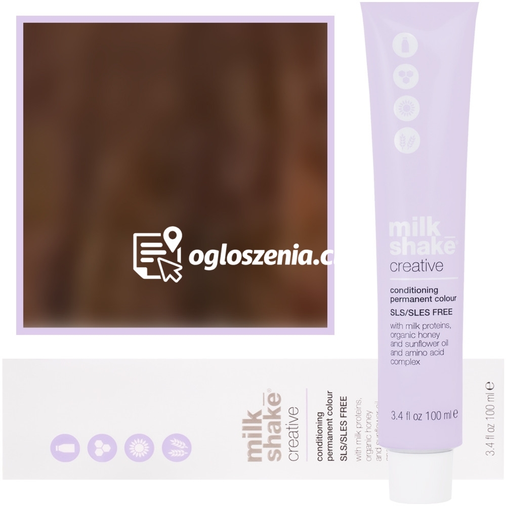 Zdjęcie produktu Milk Shake Creative - farba do wlosów, pelna paleta kolorów, 100ml 7,14 | 7AC || Sredni Miedziany