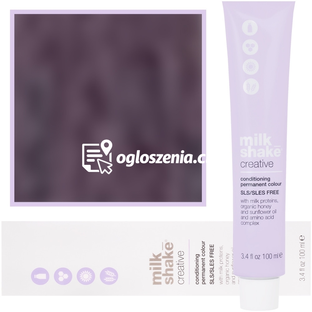 Zdjęcie produktu Milk Shake Creative - farba do wlosów, pelna paleta kolorów, 100ml 4,7 | 4V || Sredni Fioletowy Braz
