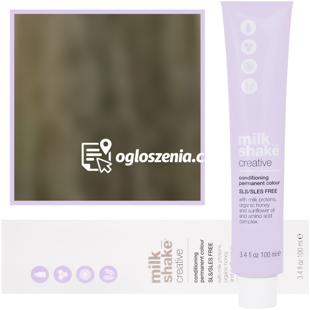 Zdjęcie produktu Milk Shake Creative - farba do wlosów, pelna paleta kolorów, 100ml 8,11 | 8AA || Intensywny Jasny