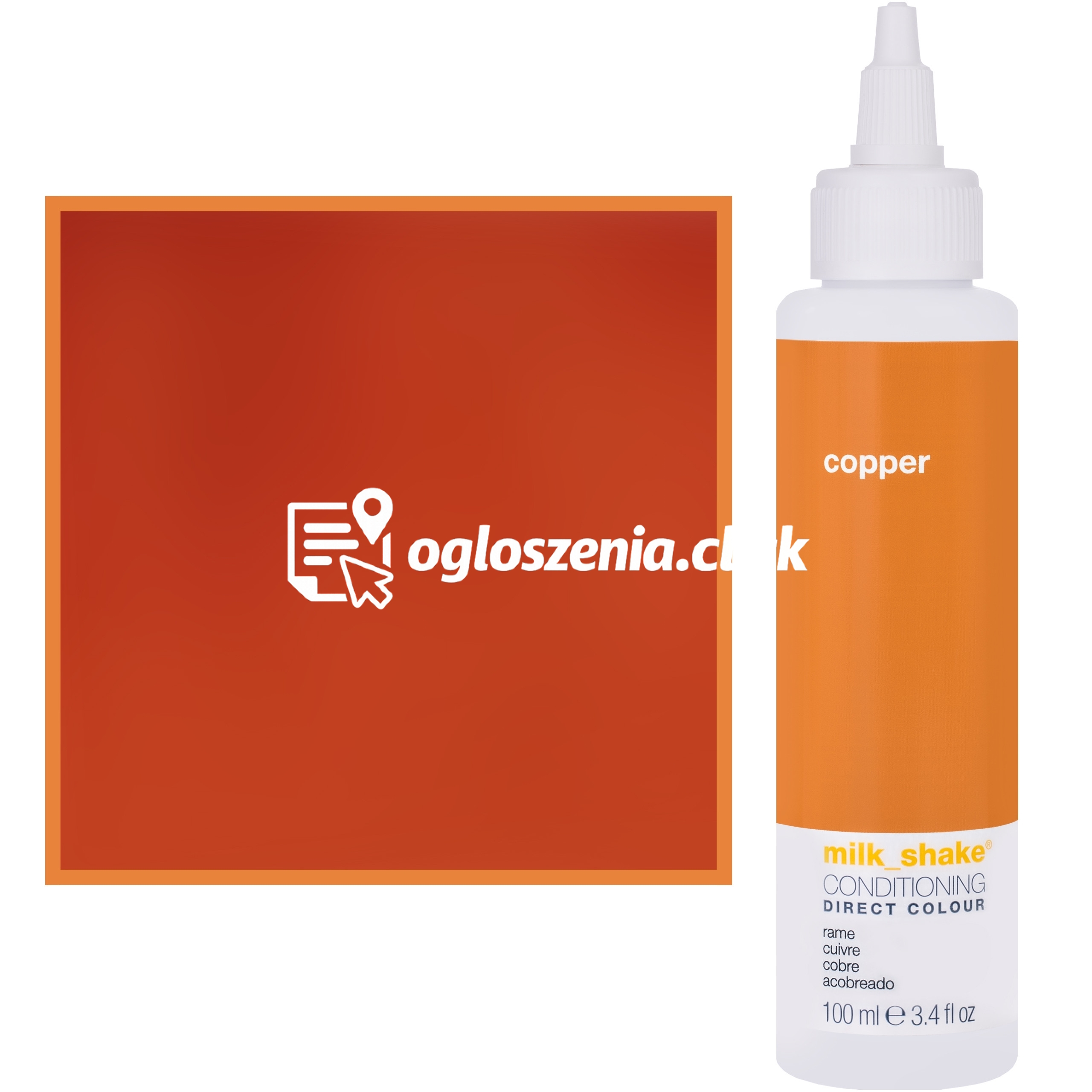 Zdjęcie produktu Milk Shake Direct Colour - toner do koloryzacji wlosów 100ml, pelna paleta kolorów COPPER || Miedziany