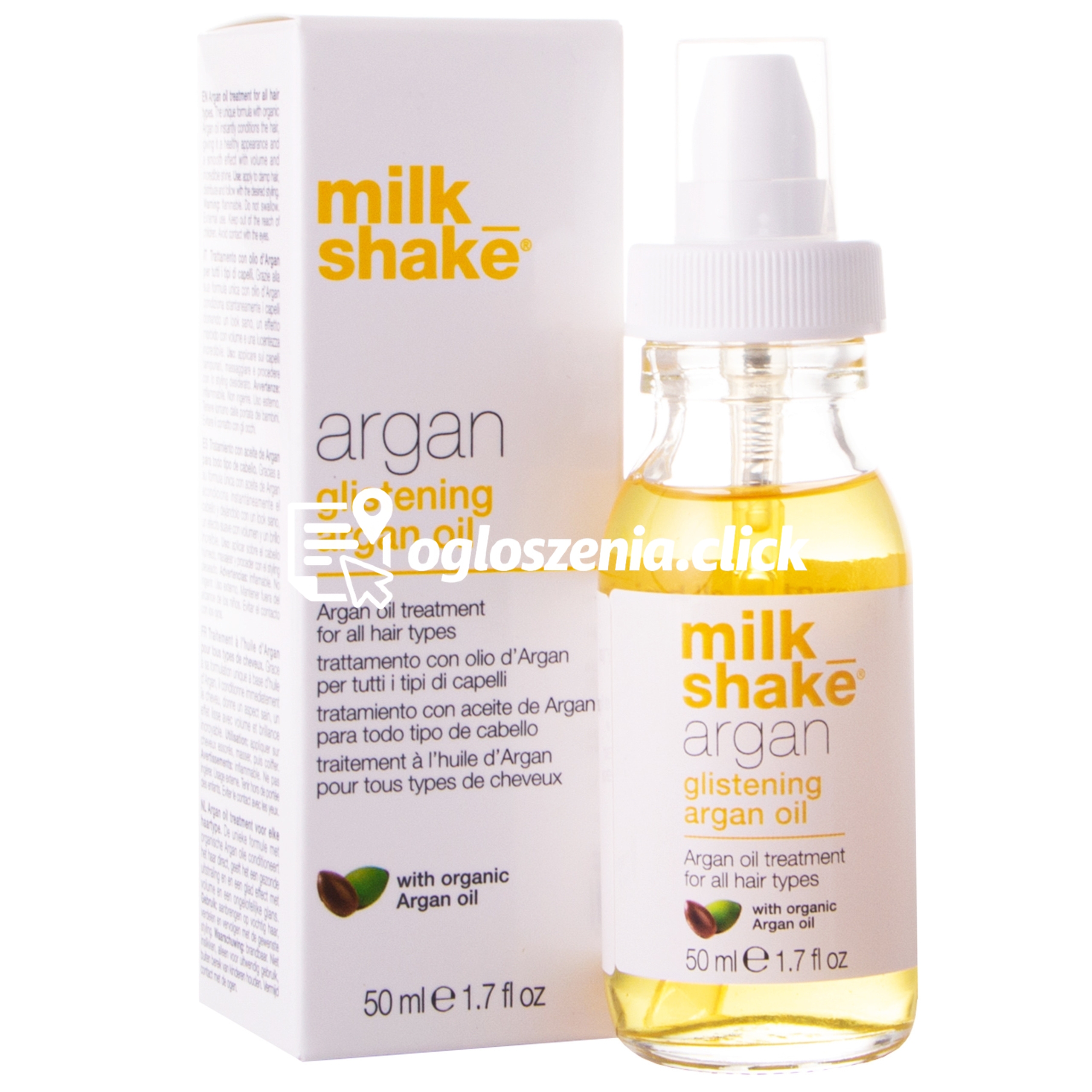Zdjęcie produktu Milk Shake Glistening Argan Oil - arganowy olejek do wlosów, 50ml