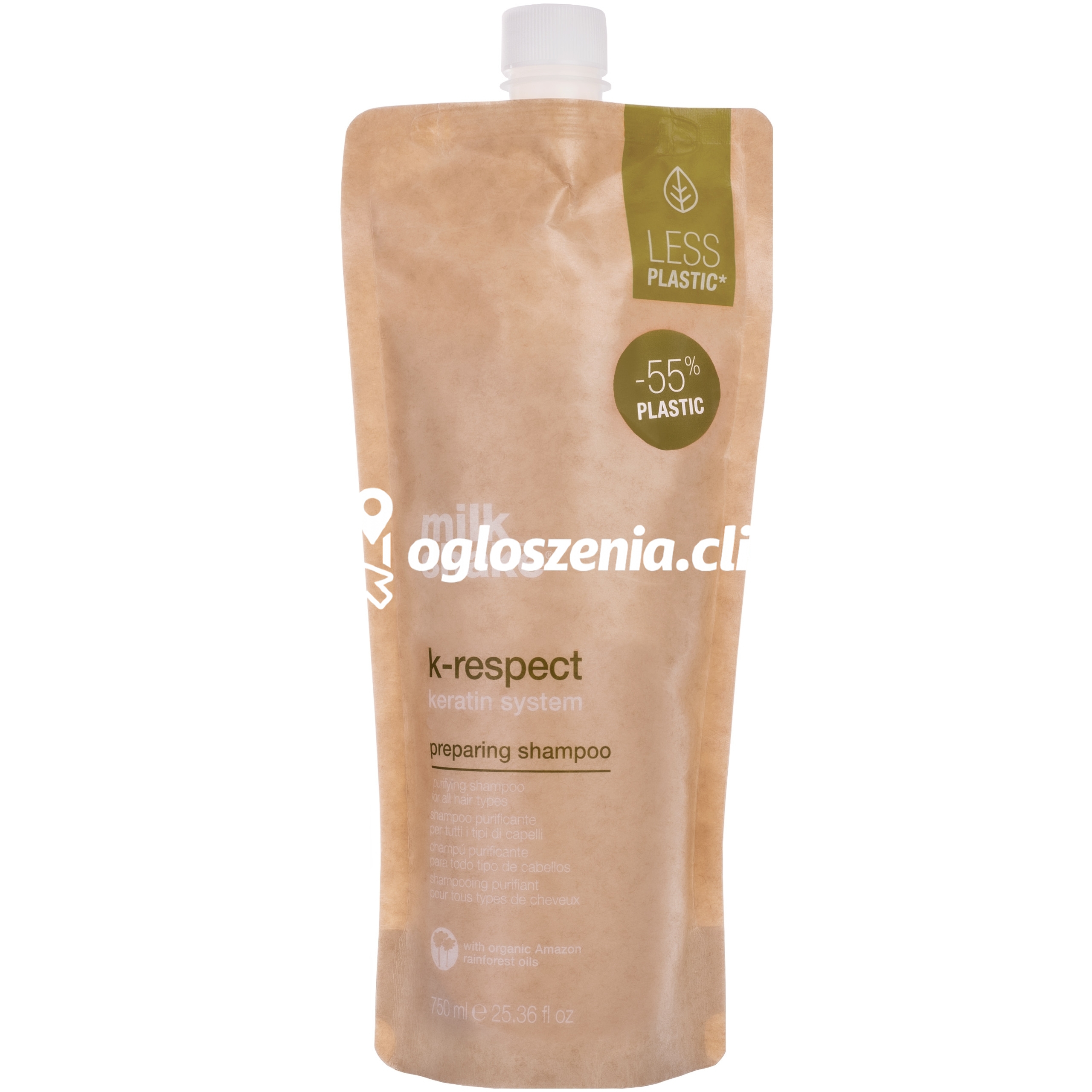 Zdjęcie produktu Milk Shake K-Respect Keratin System Preparing Shampoo, szampon przygotowujacy do prostowania 750ml