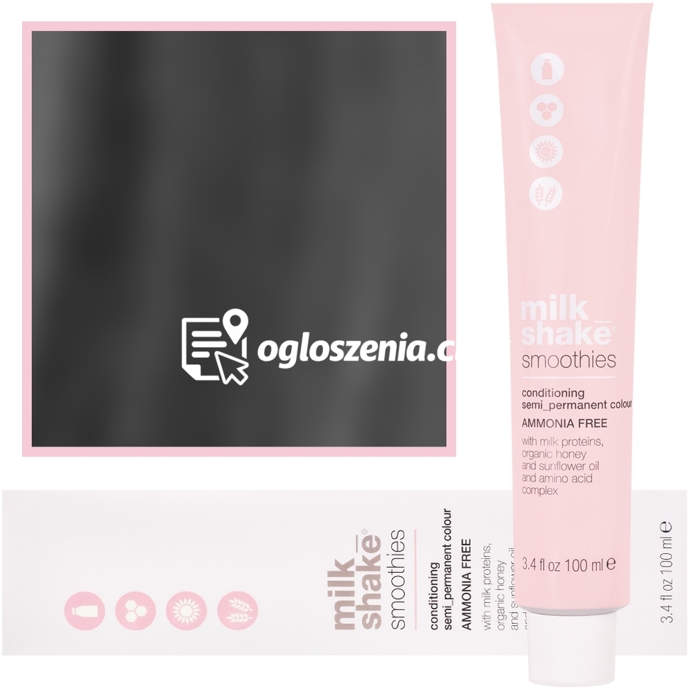 Zdjęcie produktu Milk Shake Smoothie Semi-Perm - farba do wlosów bez amoniaku, paleta kolorów, 100ml 7,1 | 7A || Sredni