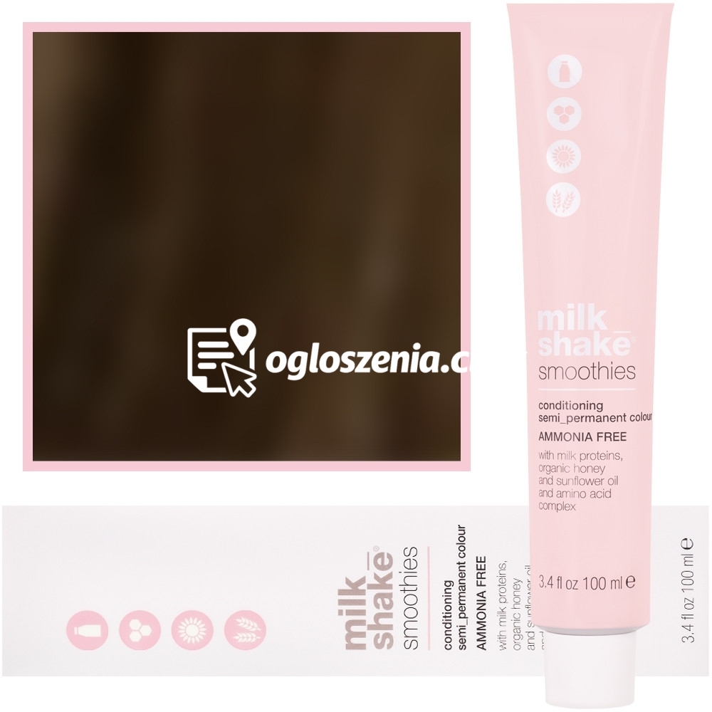 Zdjęcie produktu Milk Shake Smoothie Semi-Perm - farba do wlosów bez amoniaku, paleta kolorów, 100ml 5,3 | 5G || Jasny