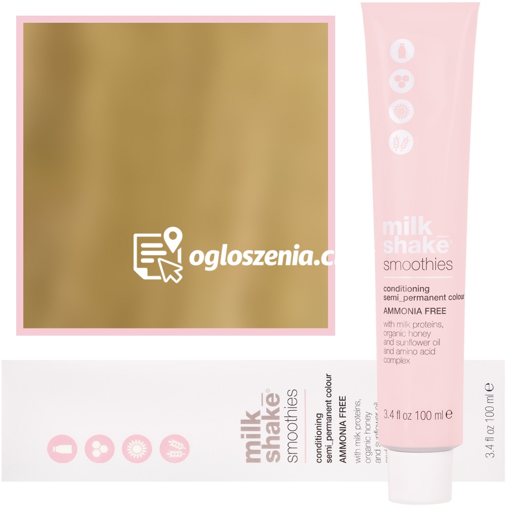 Zdjęcie produktu Milk Shake Smoothie Semi-Perm - farba do wlosów bez amoniaku, paleta kolorów, 100ml 8 | 8N || Jasny Blond