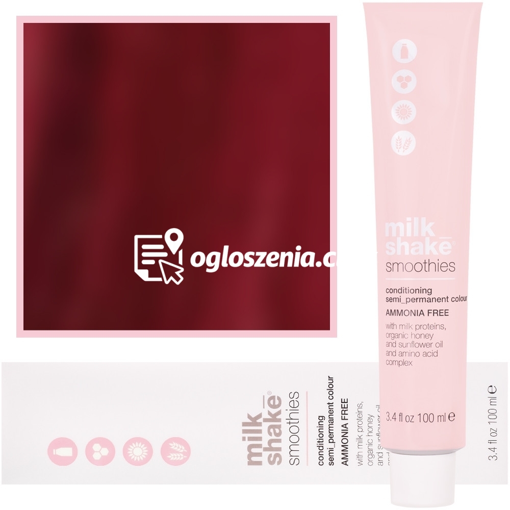 Zdjęcie produktu Milk Shake Smoothie Semi-Perm - farba do wlosów bez amoniaku, paleta kolorów, 100ml 6,6 | 6R || Ciemny