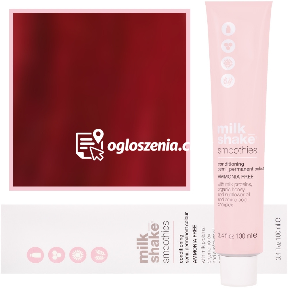 Zdjęcie produktu Milk Shake Smoothie Semi-Perm - farba do wlosów bez amoniaku, paleta kolorów, 100ml 6,66 | 6RR ||