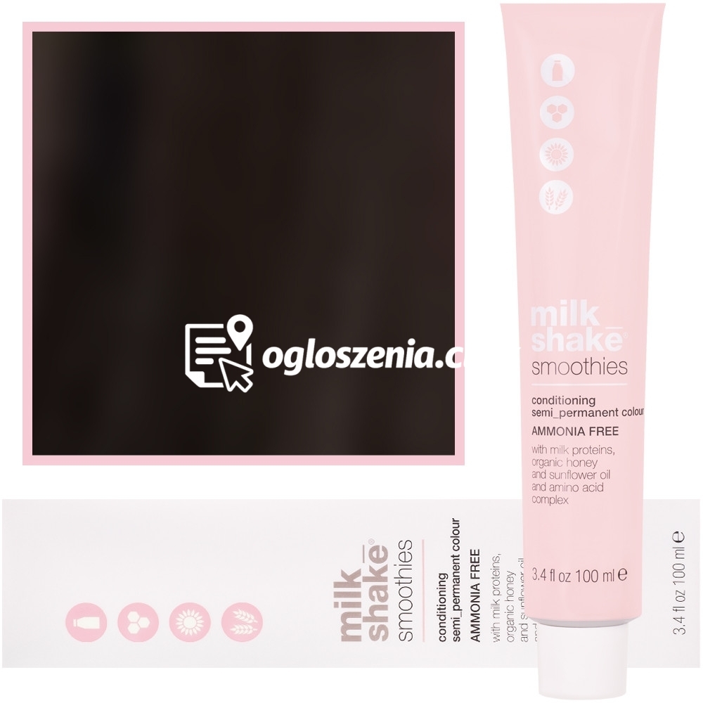 Zdjęcie produktu Milk Shake Smoothie Semi-Perm - farba do wlosów bez amoniaku, paleta kolorów, 100ml 3 | 3N || Ciemny Braz
