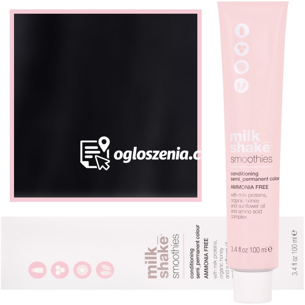 Zdjęcie produktu Milk Shake Smoothie Semi-Perm - farba do wlosów bez amoniaku, paleta kolorów, 100ml 1 | 1N || Czarny