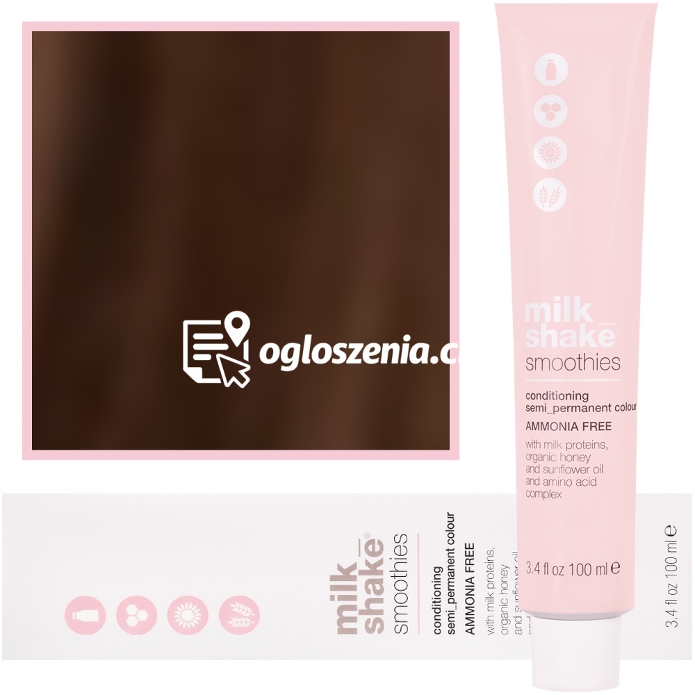 Zdjęcie produktu Milk Shake Smoothie Semi-Perm - farba do wlosów bez amoniaku, paleta kolorów, 100ml 7,431 | 7CGA ||