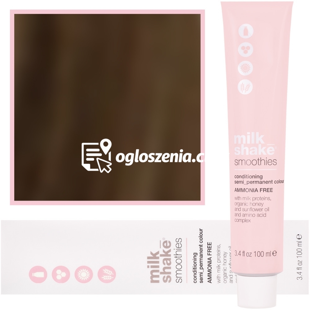 Zdjęcie produktu Milk Shake Smoothie Semi-Perm - farba do wlosów bez amoniaku, paleta kolorów, 100ml 6 | 6N || Ciemny Blond