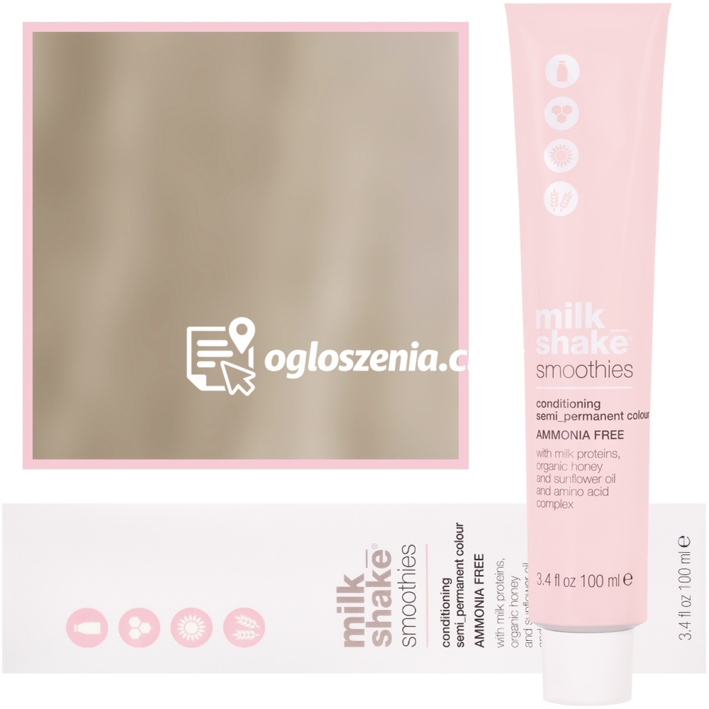 Zdjęcie produktu Milk Shake Smoothie Semi-Perm - farba do wlosów bez amoniaku, paleta kolorów, 100ml 10.13 | 10AG |