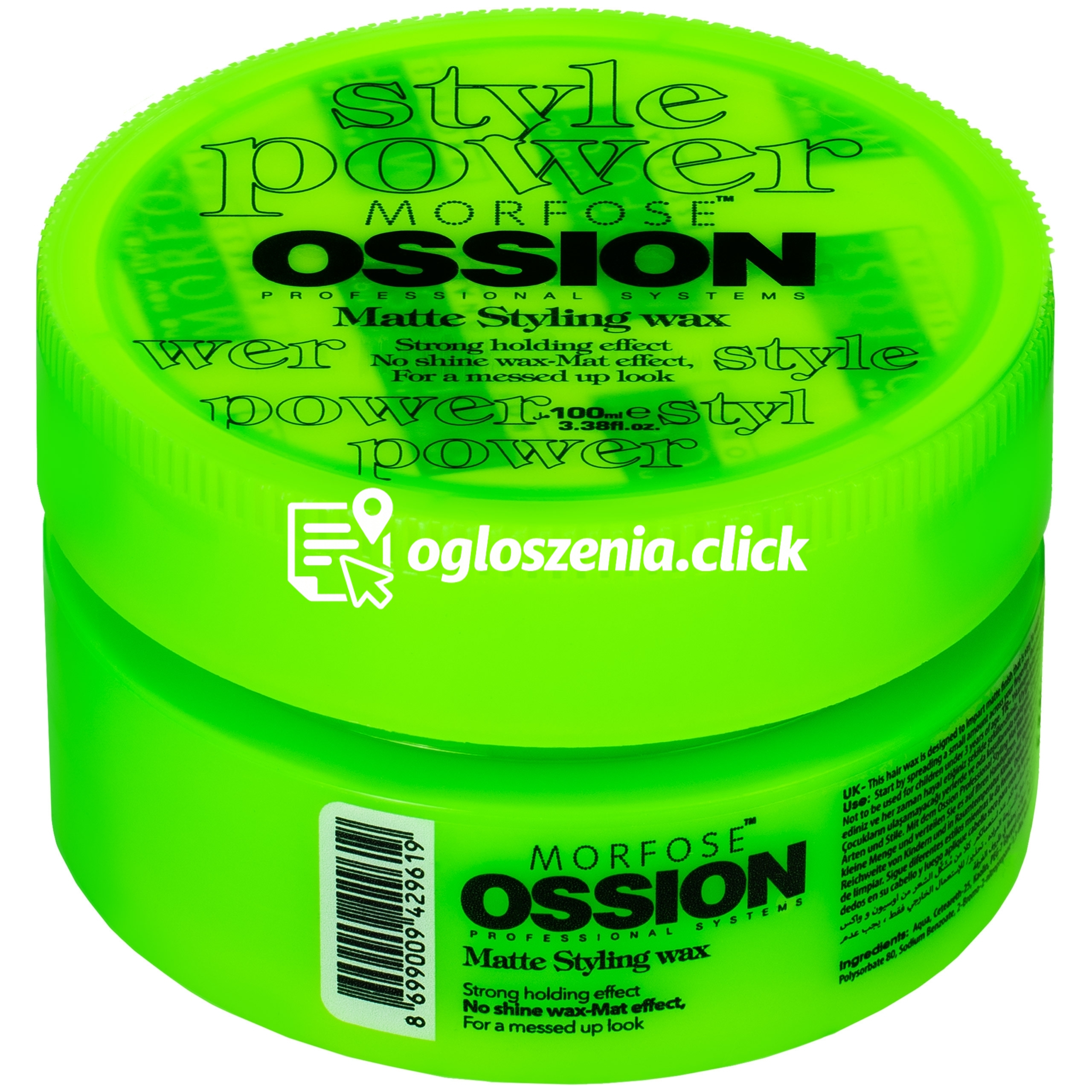 Zdjęcie produktu Morfose Ossion Matte Styling Wax – mocny, matowy wosk do stylizacji wlosów, 100ml