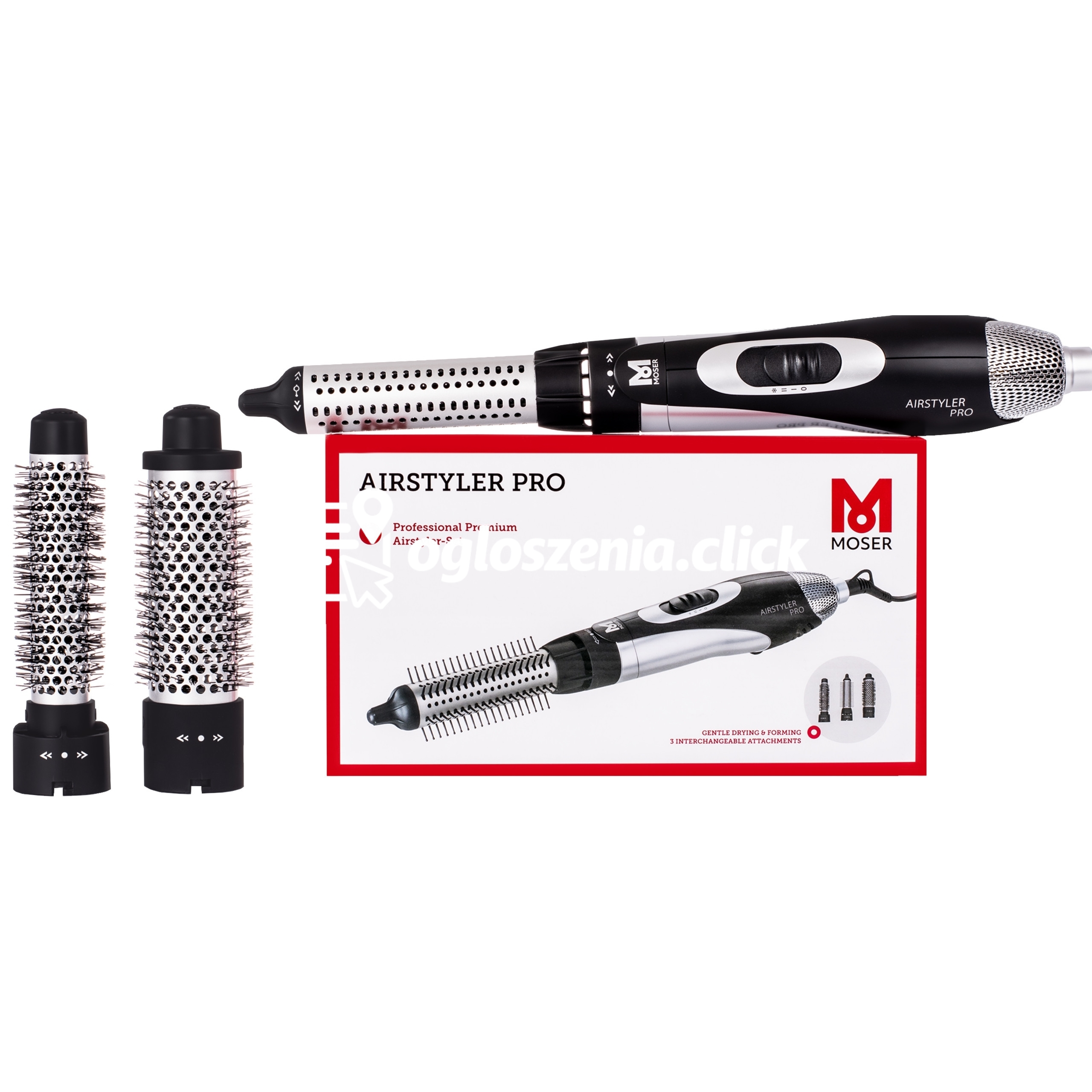 Zdjęcie produktu Moser Airstyler Pro 1100 W – suszarko-lokówka do wlosów z wymiennymi koncówkami