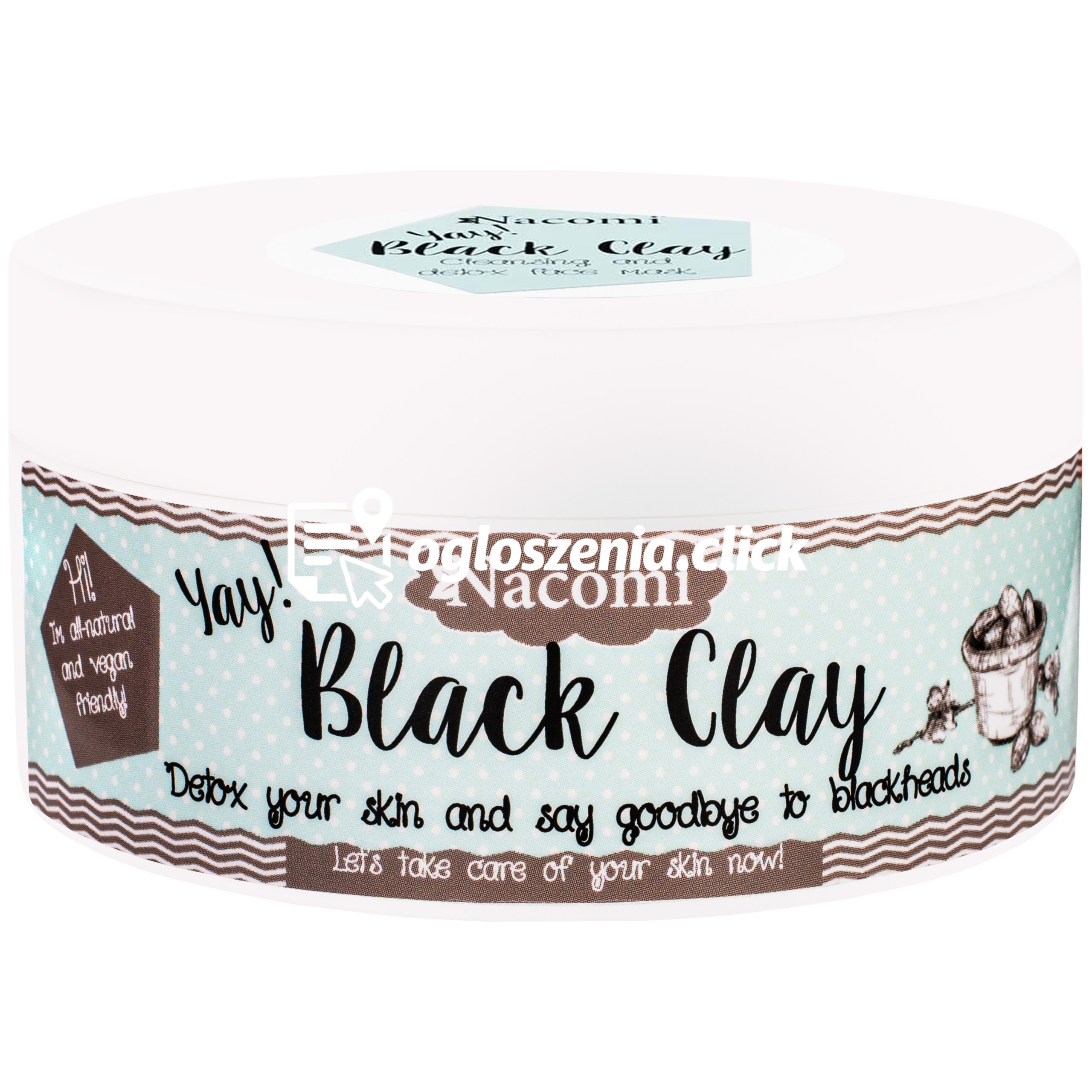 Zdjęcie produktu Nacomi Black Clay – czarna detoksykujaca glinka do twarzy z aktywnym weglem, 90 g