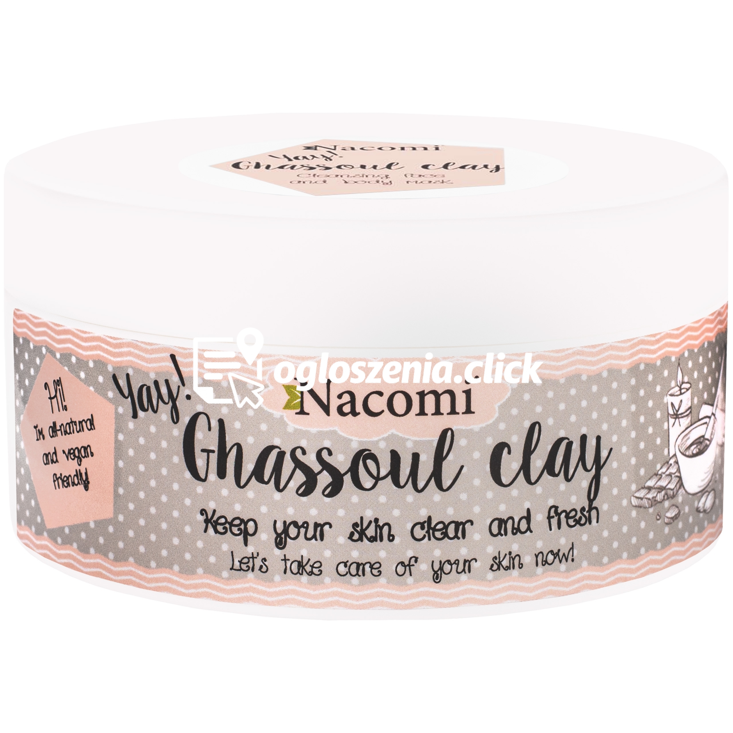 Zdjęcie produktu Nacomi Ghassoul Clay – oczyszczajaca glinka do twarzy, 94 g