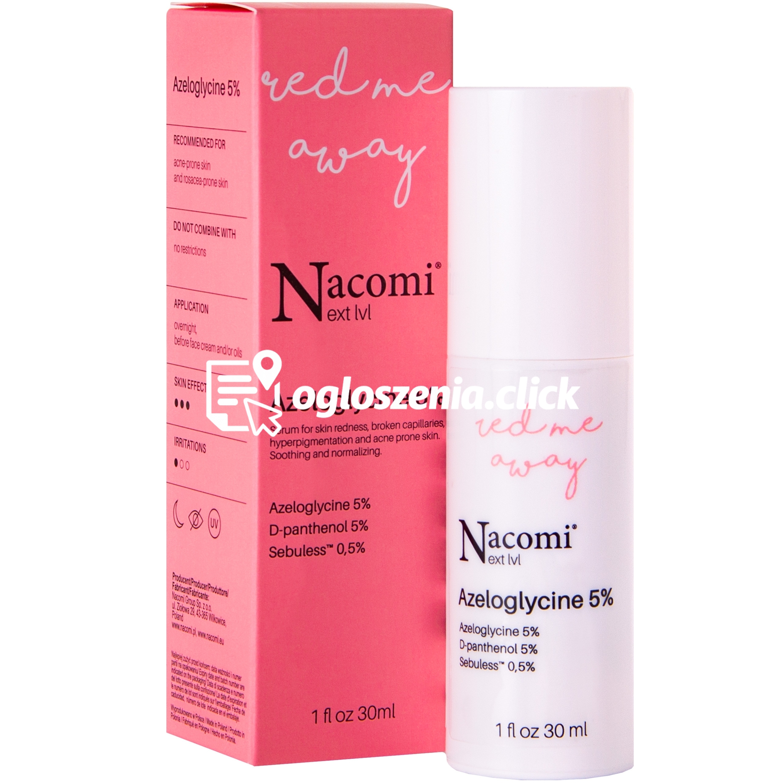 Zdjęcie produktu Nacomi Next Level Azeloglycine 5% - lagodzace serum do cery naczynkowej, 30ml