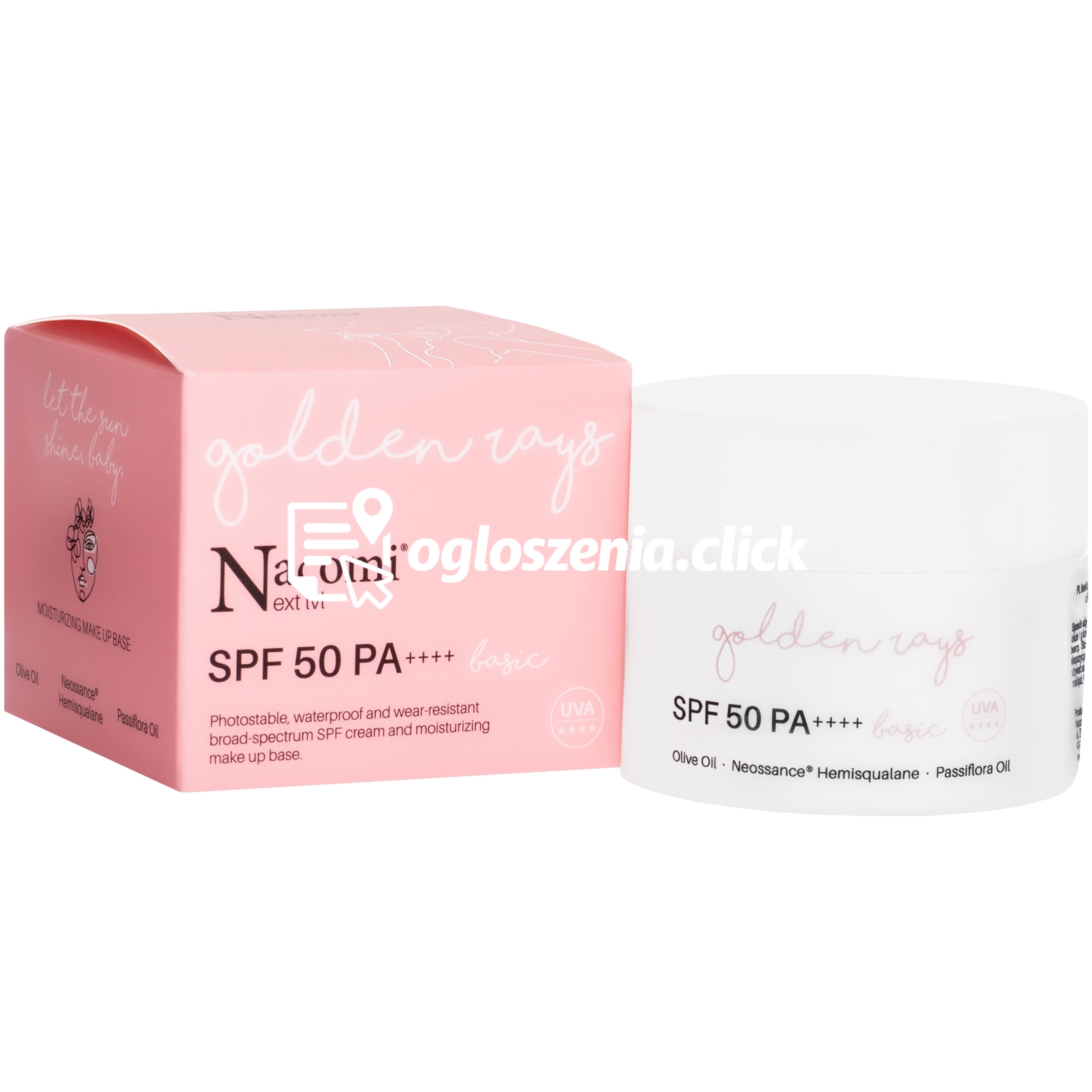Zdjęcie produktu Nacomi Next Level Basic – nawilzajacy krem do twarzy SPF 50 UV, 50 ml