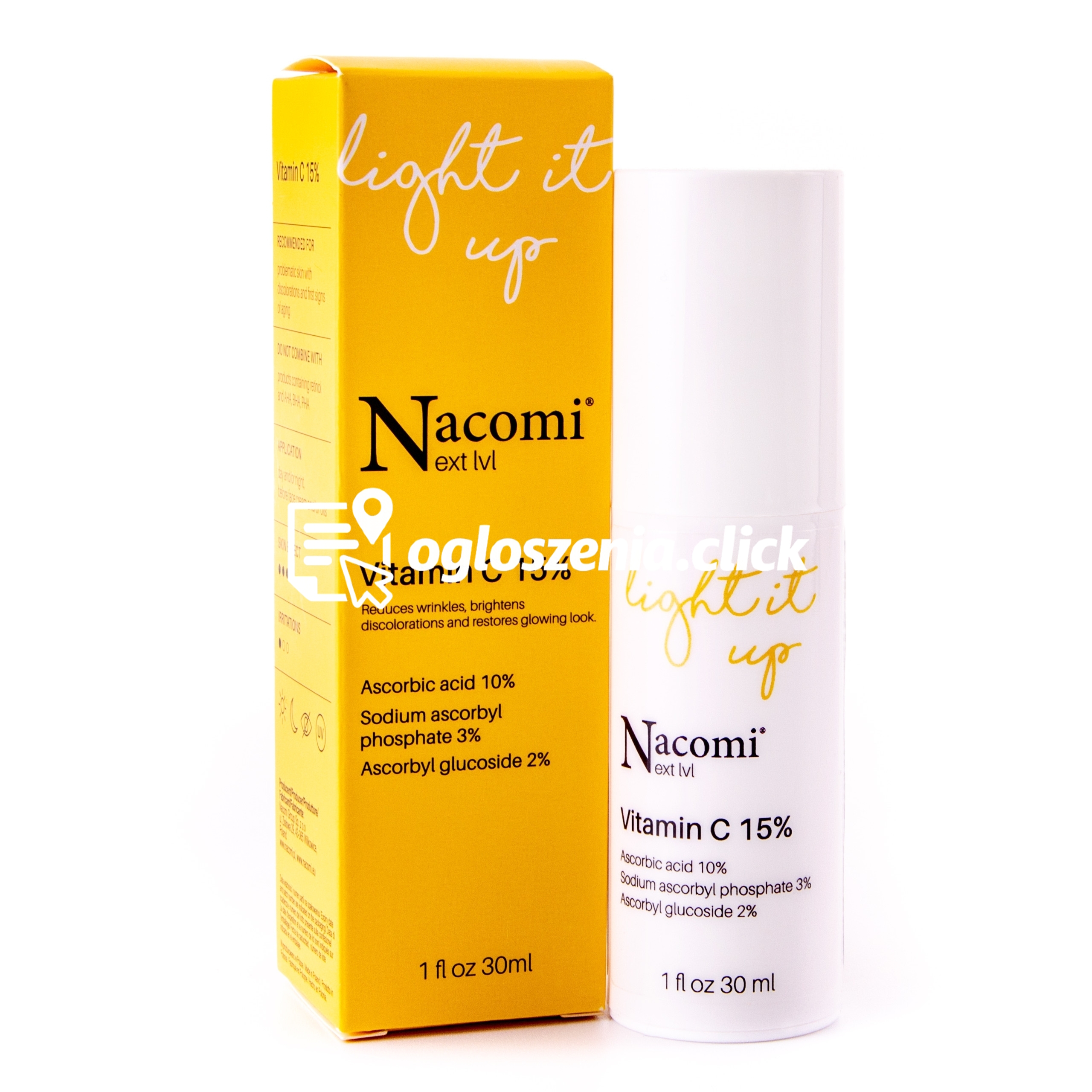 Zdjęcie produktu Nacomi Next Level Light It Up - serum do twarzy z witamina C 15%, 30ml