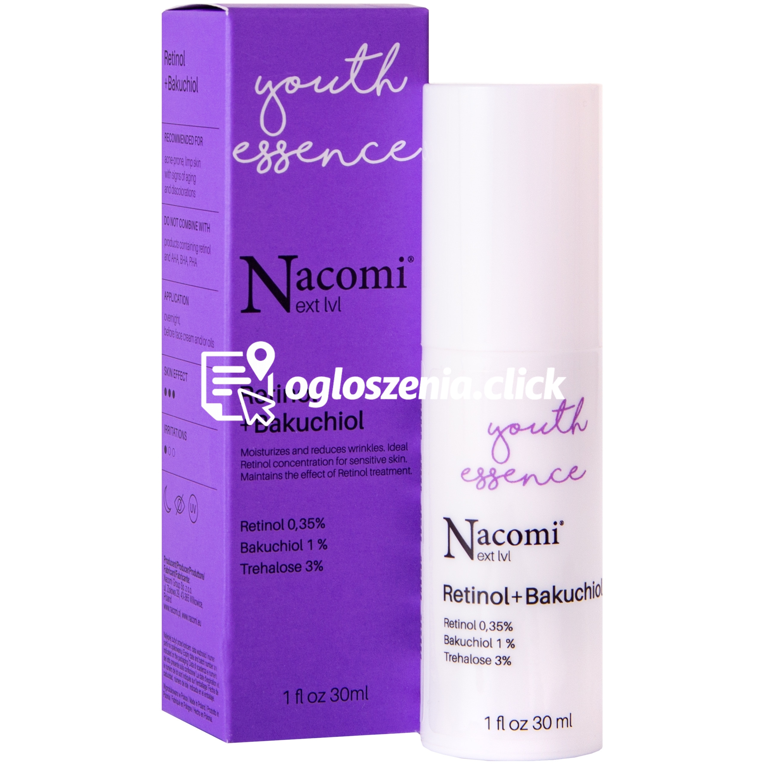 Zdjęcie produktu Nacomi Next Level Retinol + Bakuchiol przeciwstarzeniowe serum 30 ml