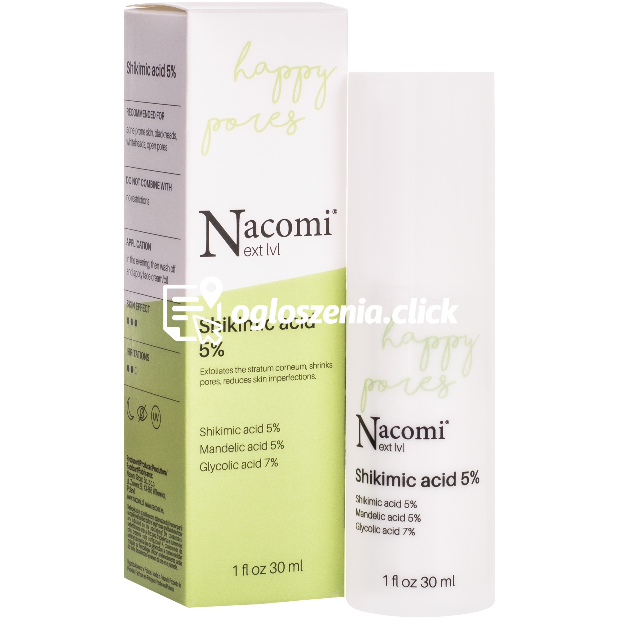 Zdjęcie produktu Nacomi Next Level Shikimic acid 5% – serum normalizujace do twarzy z kwasem szikimowym, 30 ml