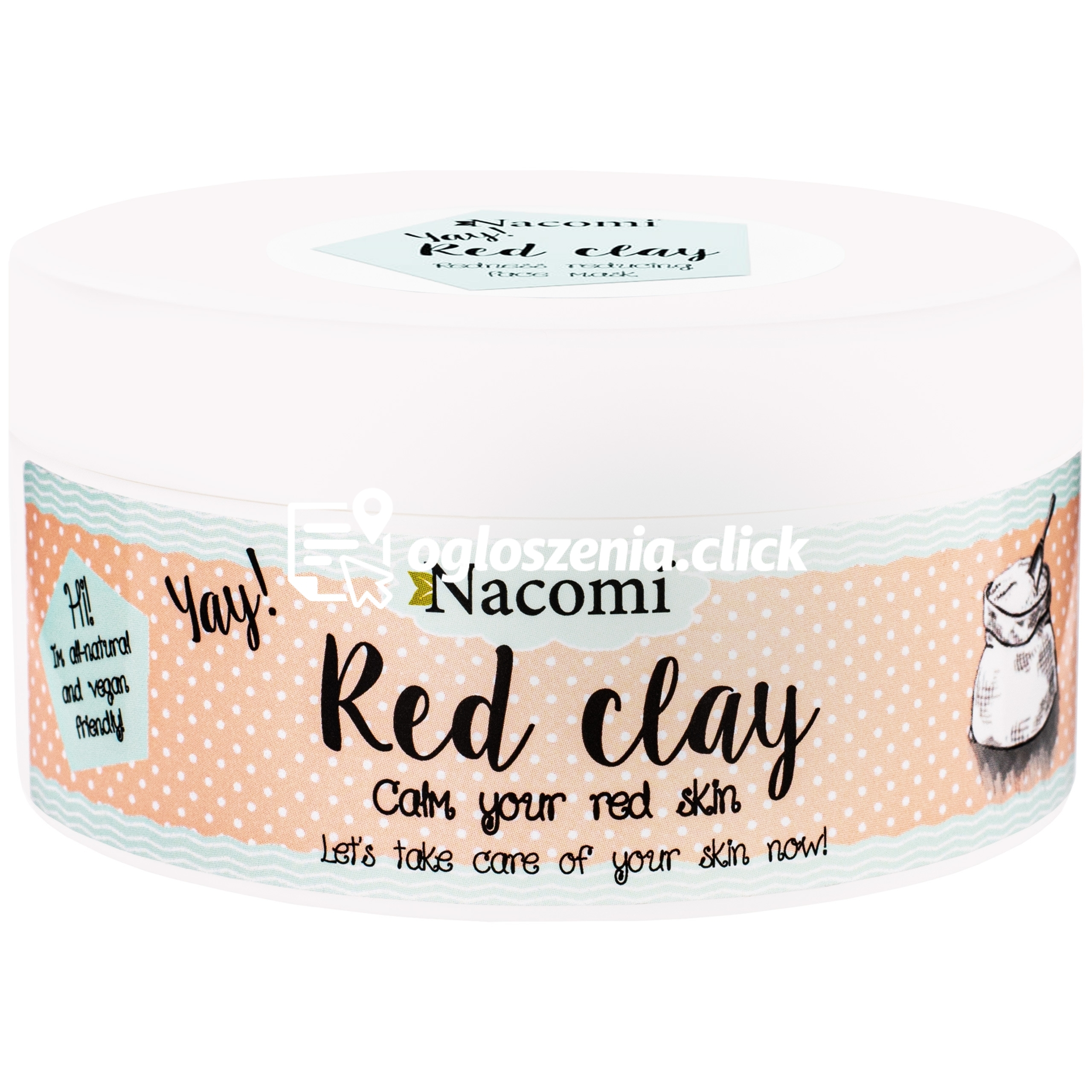 Zdjęcie produktu Nacomi Red Clay – czerwona glinka do twarzy do cery naczynkowej 100 g