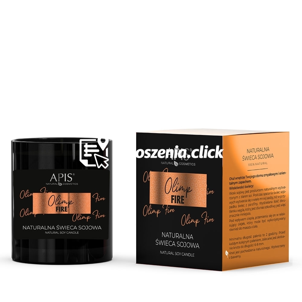 Zdjęcie produktu Naturalna swieca sojowa Apis Olimp Fire o orientalno-kwiatowym zapachu
