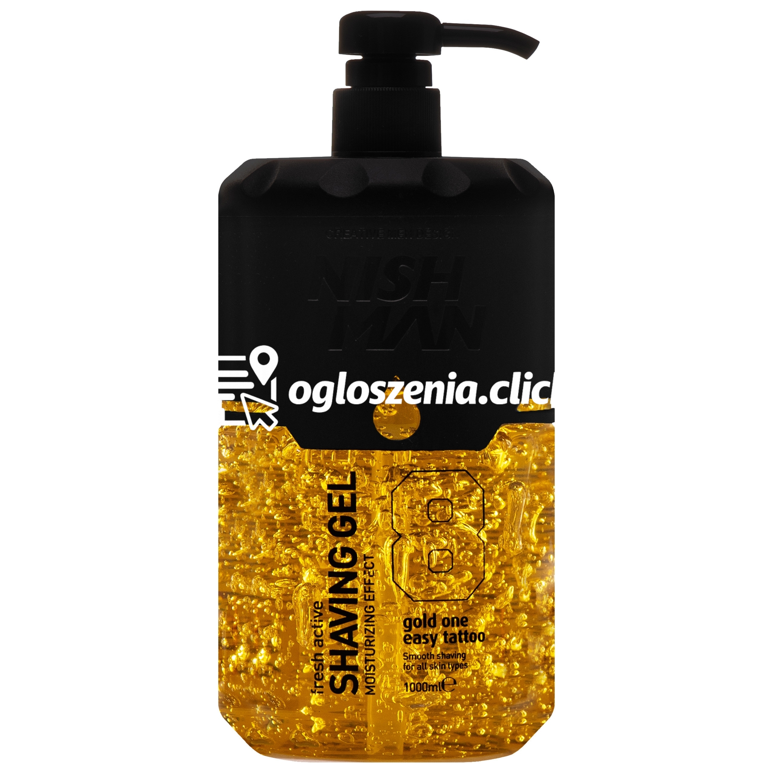 Zdjęcie produktu Nishman Shaving Gel 8 Fresh Active Gold One Easy Tattoo - zel do golenia, 1000ml