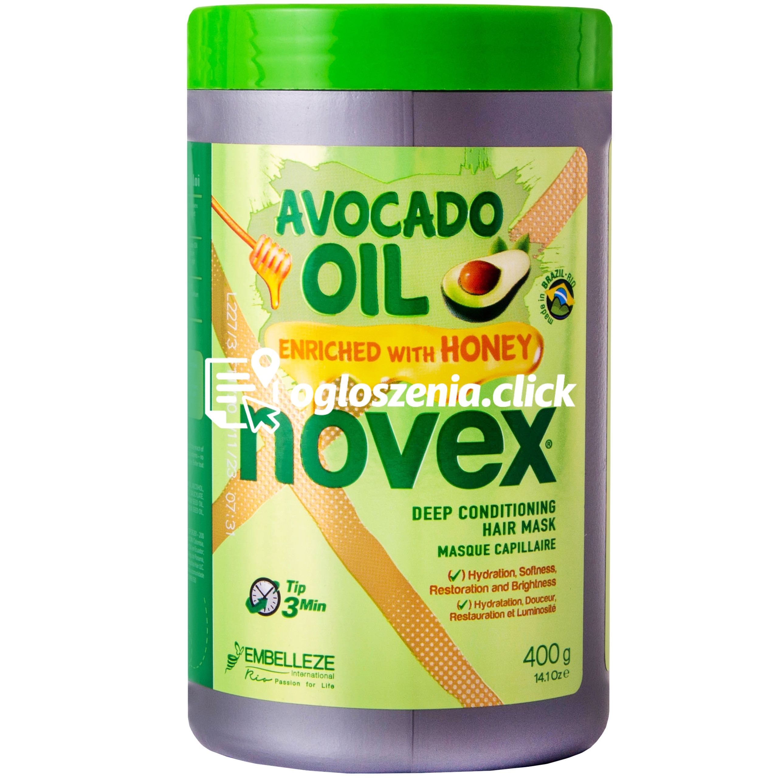 Zdjęcie produktu Novex Avocado Oil Mask - gleboko nawilzajaca maska do suchych wlosów 400g