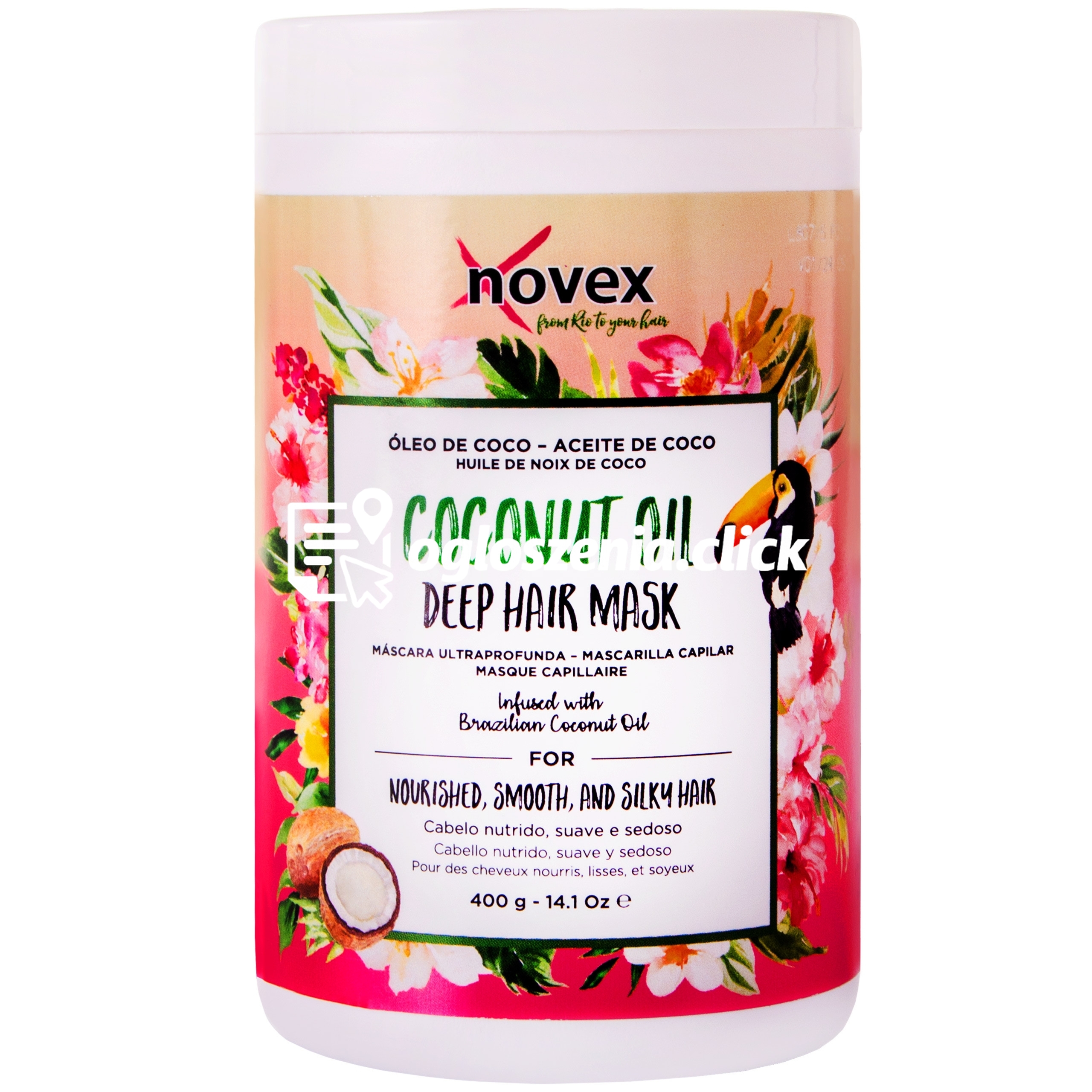 Zdjęcie produktu Novex Coconut Oil Mask - wygladzajaca maska do wlosów zniszczonych, 400g