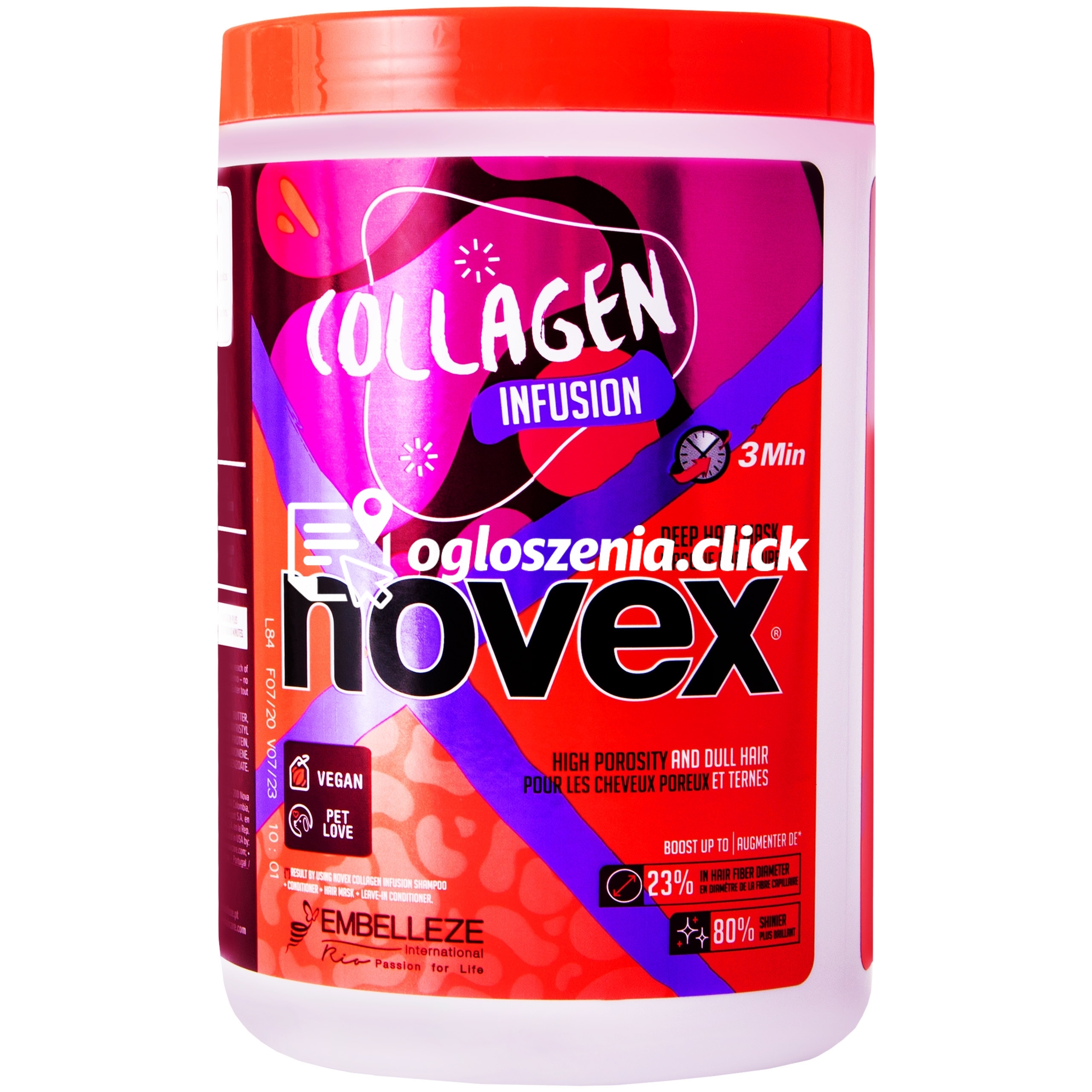 Zdjęcie produktu Novex Collagen Infusion - maska do wlosów wysokoporowatych, 1kg