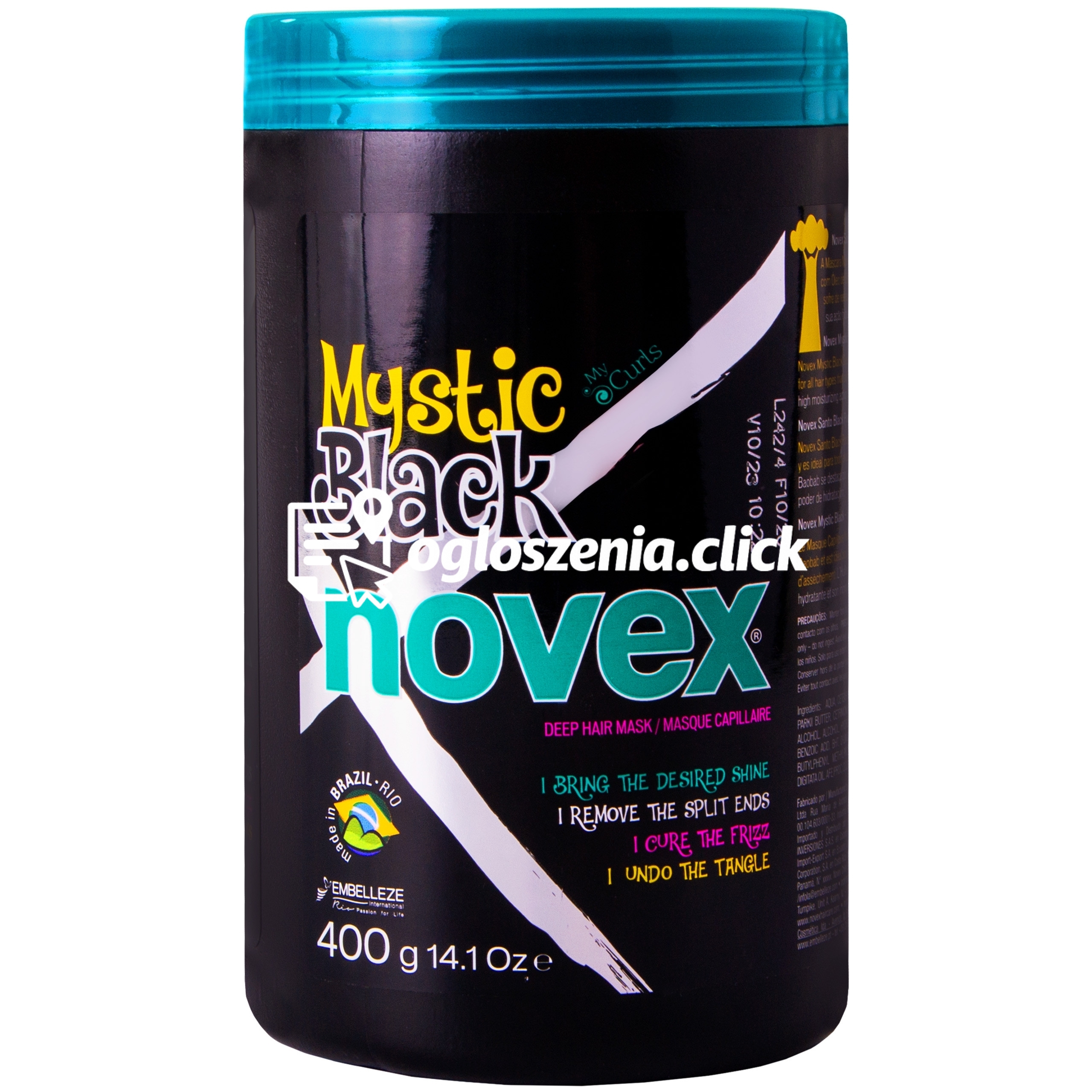 Zdjęcie produktu Novex Mystic Black Deep Hair Mask – regenerujaca maska do wlosów zniszczonych 400 g