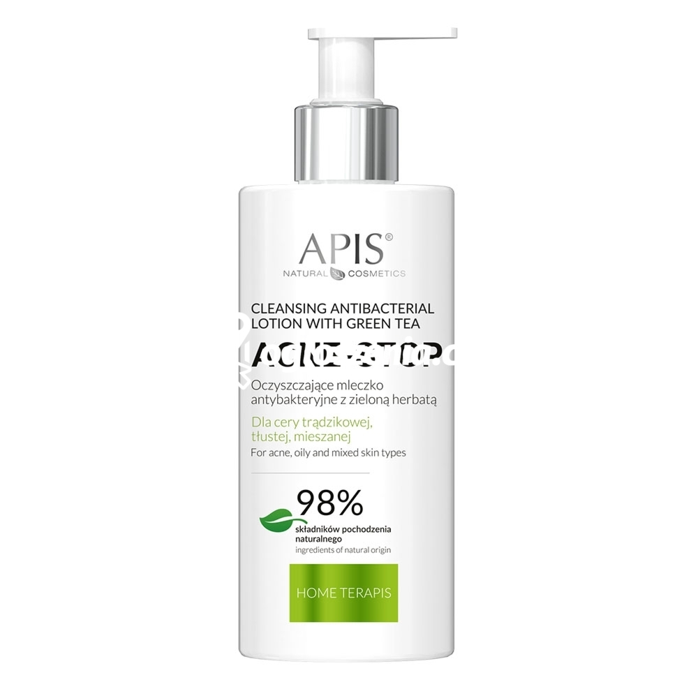 Zdjęcie produktu Oczyszczajace mleczko antybakteryjne z zielona herbata Apis Acne-Stop Home Terapis 300 ml