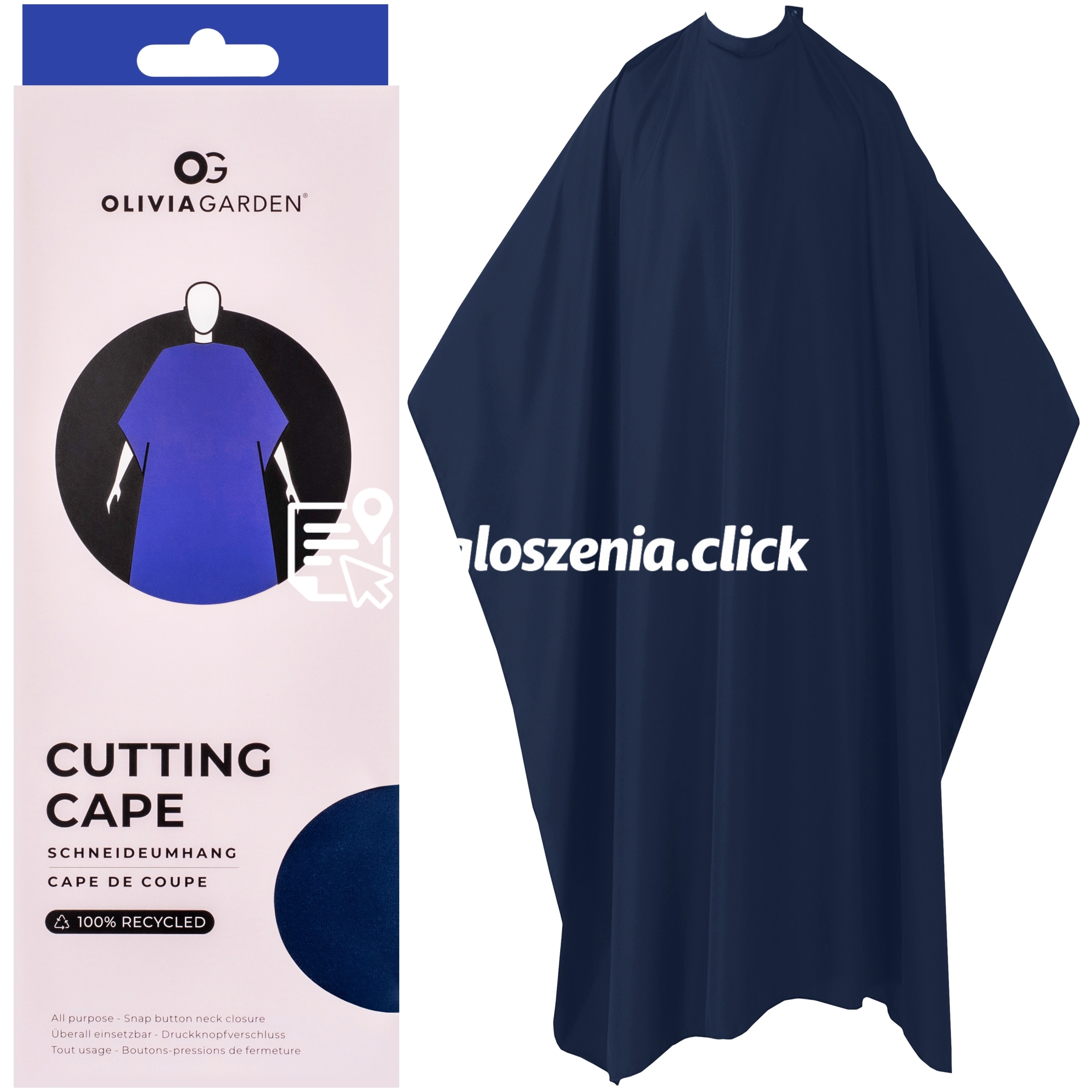 Zdjęcie produktu Olivia Garden Cutting Cape - ekologiczna peleryna fryzjerska, rózne kolory Blue | Niebieski