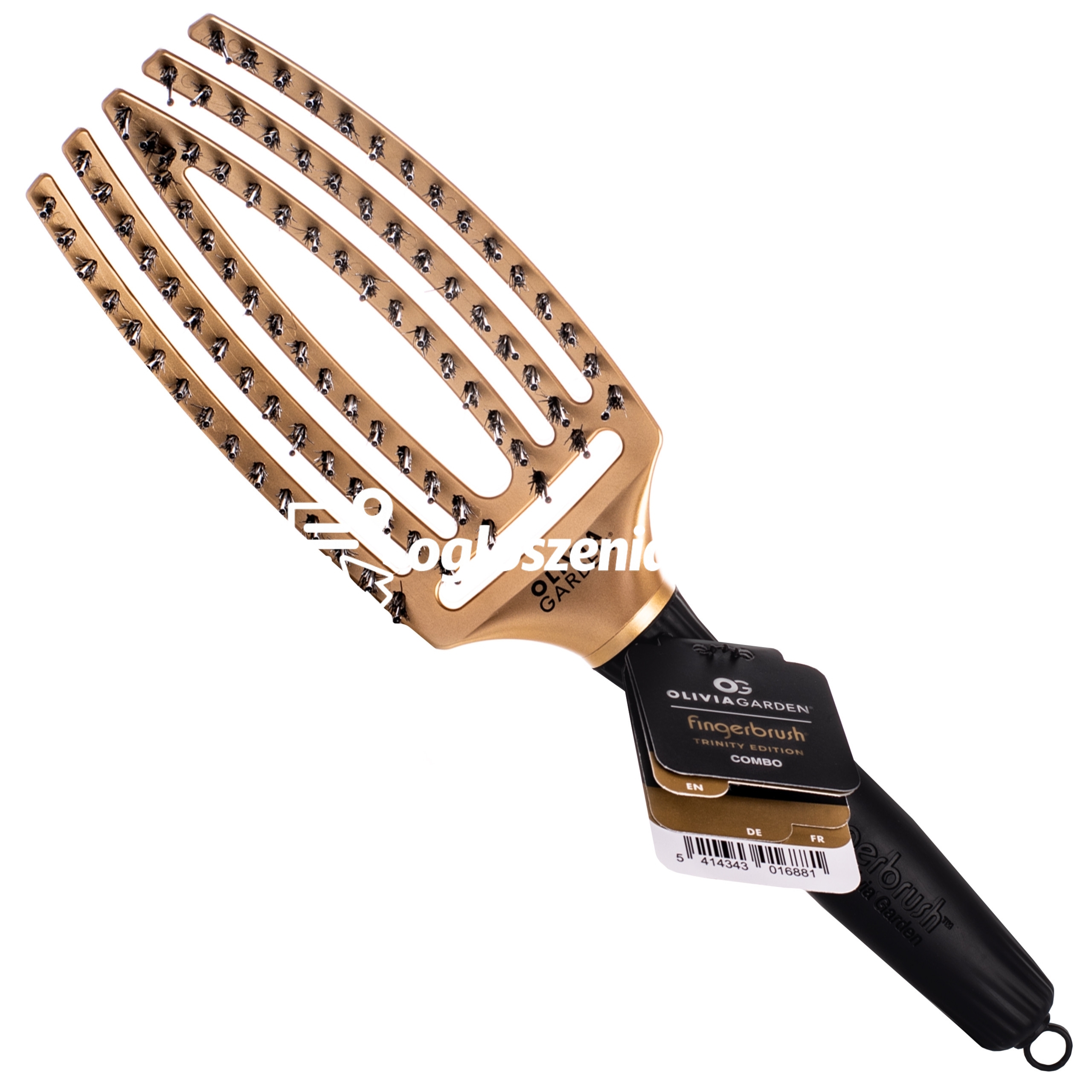 Zdjęcie produktu Olivia Garden Finger Brush Combo Medium, szczotka z wlosiem dzika do rozczesywania, rózne kolory Gold