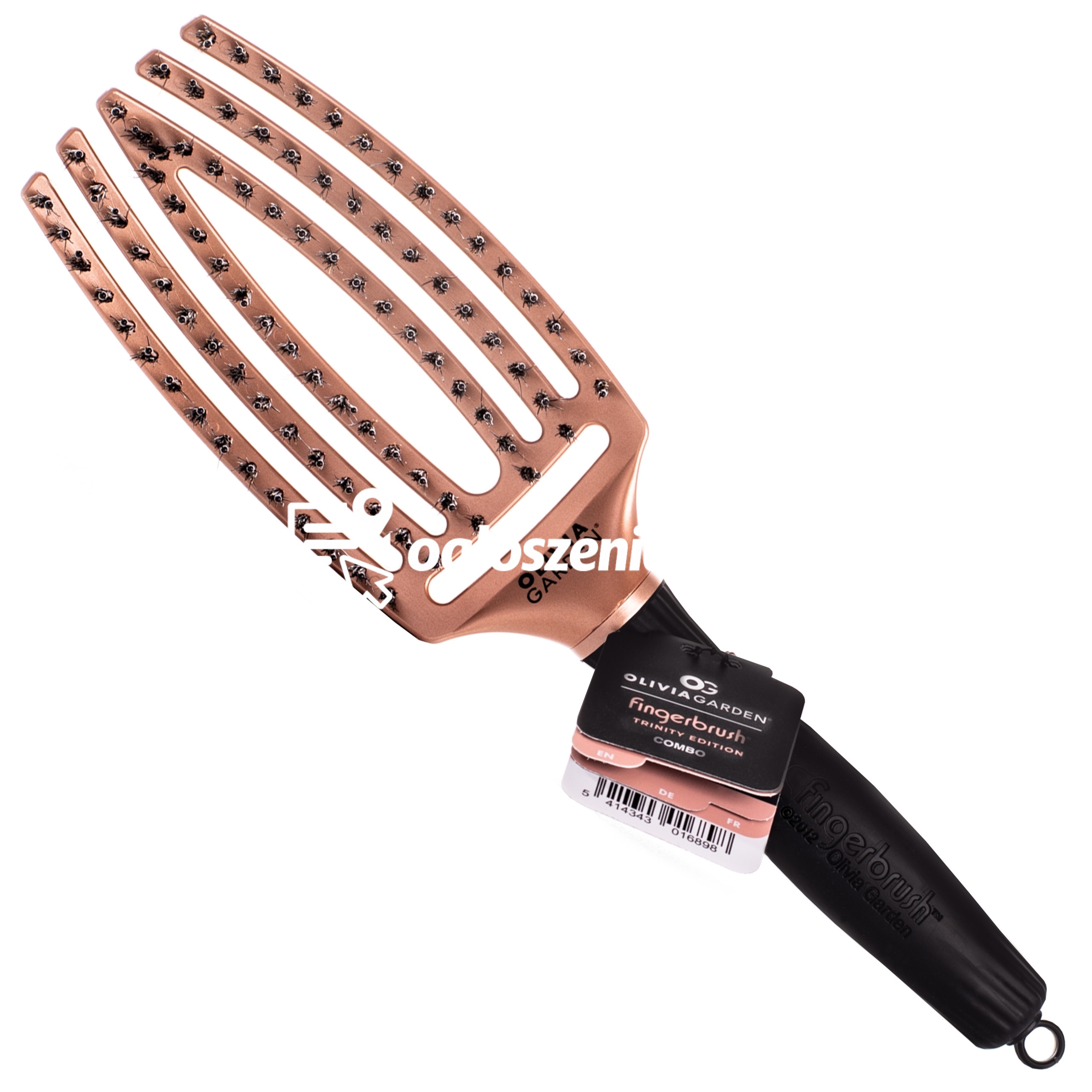 Zdjęcie produktu Olivia Garden Finger Brush Combo Medium, szczotka z wlosiem dzika do rozczesywania, rózne kolory Bronze
