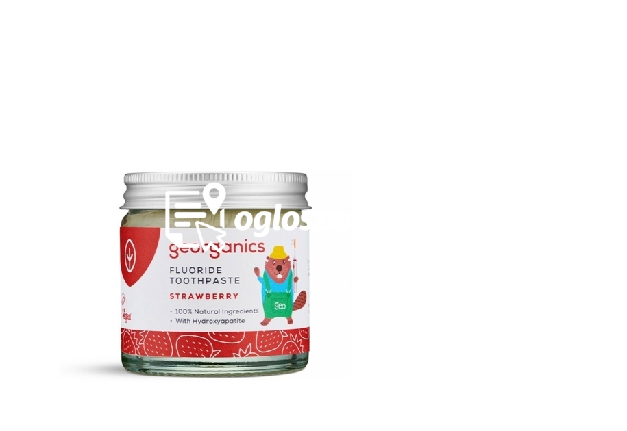 Zdjęcie produktu Organiczna pasta do zebów dla dzieci z fluorem w sloiku, naturalny sklad, do codziennej pielegnacji, smak