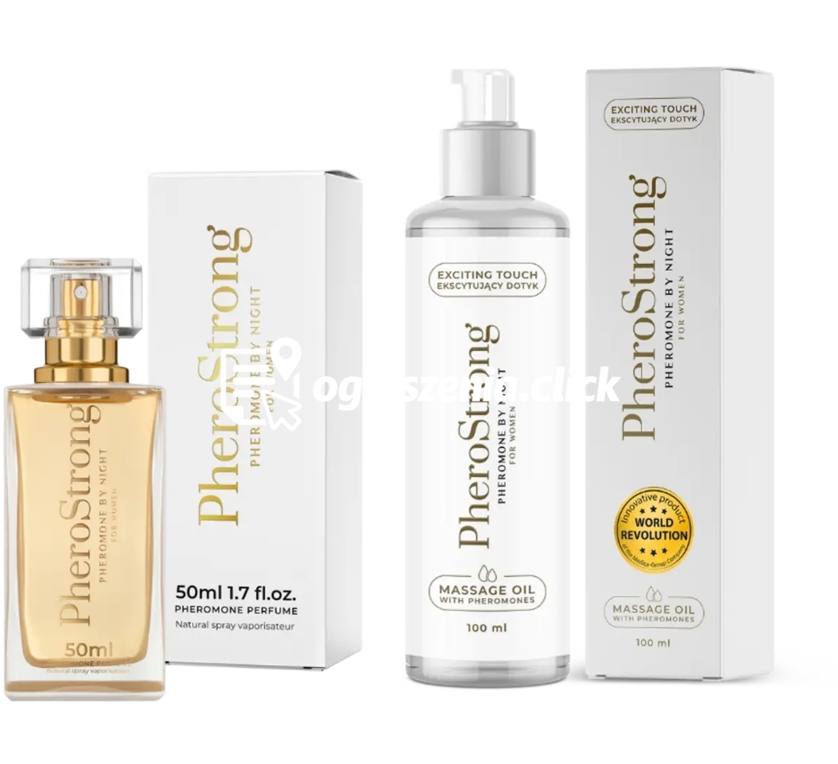 Zdjęcie produktu PheroStrong By Night for Women Perfumy 50 ml + Olejek do ciala 100 ml ZESTAW