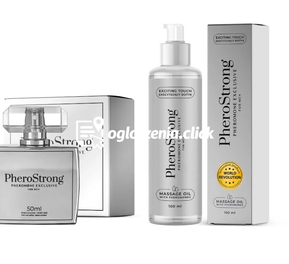 Zdjęcie produktu PheroStrong Exclusive for Men Perfumy 50 ml + Olejek do ciala 100 ml ZESTAW