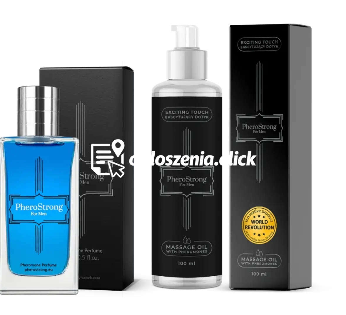 Zdjęcie produktu PheroStrong Pheromone for Men Perfumy 50 ml + Olejek do Ciala 100 ml ZESTAW
