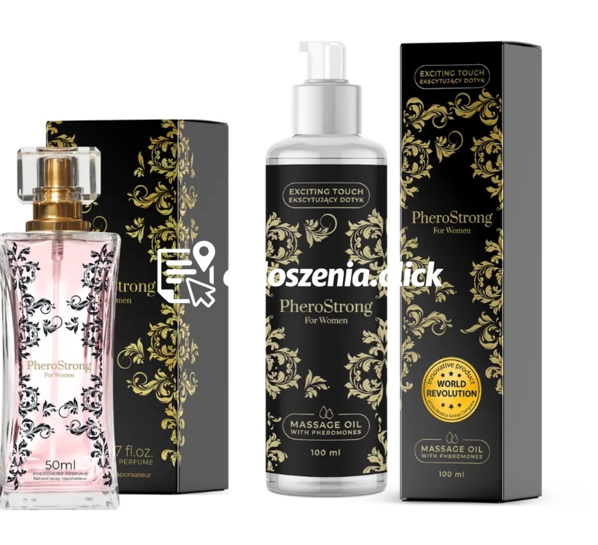 Zdjęcie produktu PheroStrong Pheromone for Women Perfumy 50 ml + Olejek do ciala 100 ml ZESTAW