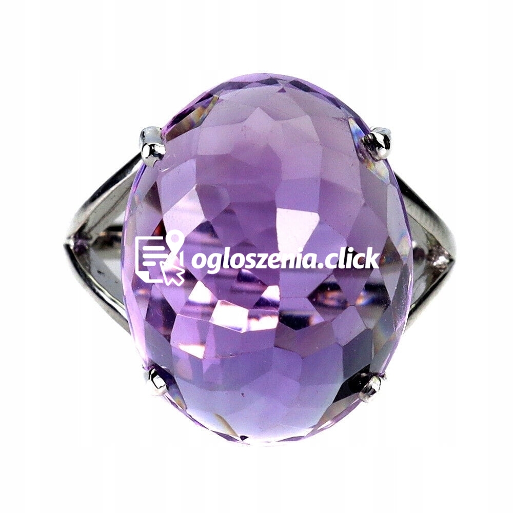 Zdjęcie produktu Piekny pierscionek srebrny naturalny 18ct ametyst r 17 925