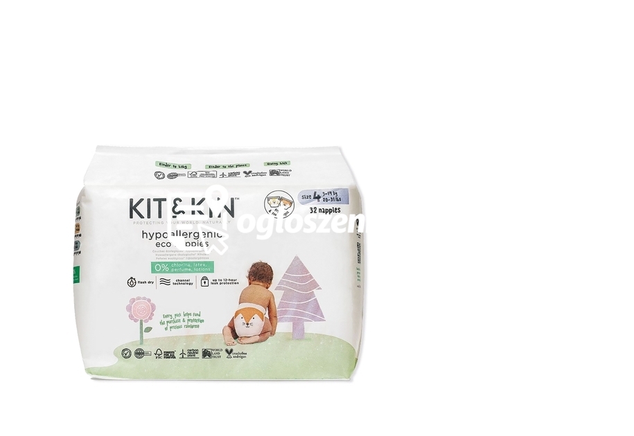 Zdjęcie produktu Pieluszki dla dzieci hipoalergiczne, rozmiar 4 (Maxi Plus 9-14 kg), 32 sztuki
