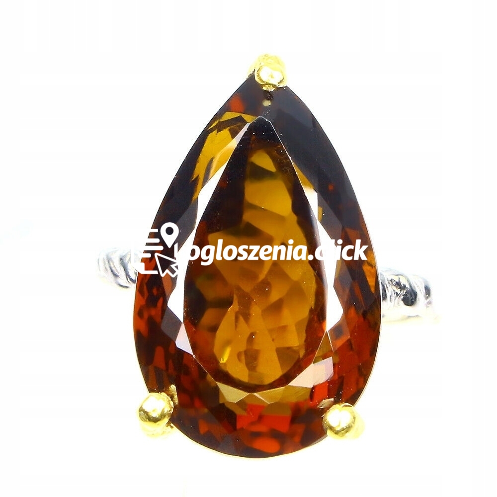Zdjęcie produktu Pierscionek 925 kwarc AAA koniakowy 17.8ct r.15