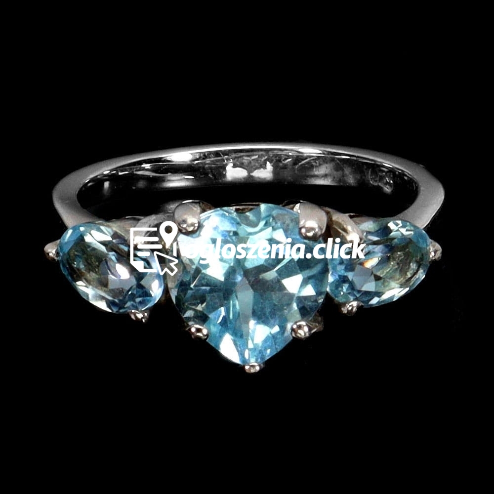 Zdjęcie produktu Pierscionek 925 srebrny Sky Blue Topaz r 14 5